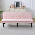 thumbnail image 2 of Jopath 66" Corduroy Loveseat Futon Sofa Bed,Sleeper Sofa Loveseat Convertible Couch for Small Spaces,Apartment, Bedroom,Pink, 2 of 7