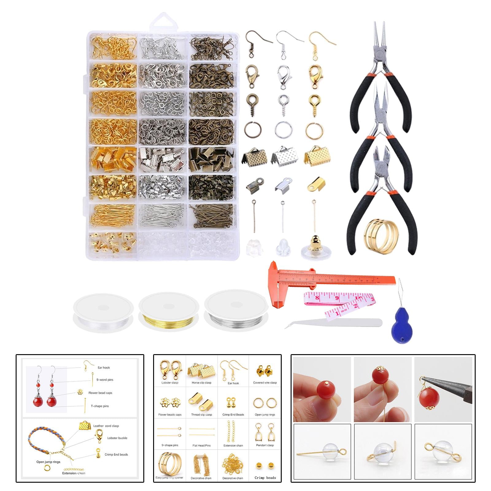 FVDPWYE 1321Pcs Jewelry Making Supplies Kit Shape Pins Earring Findings for DIY Bracelet