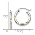 thumbnail image 4 of 14K White Gold Earring Hoop Women'S 12 mm 2 & Rhodium Earrings, 4 of 4