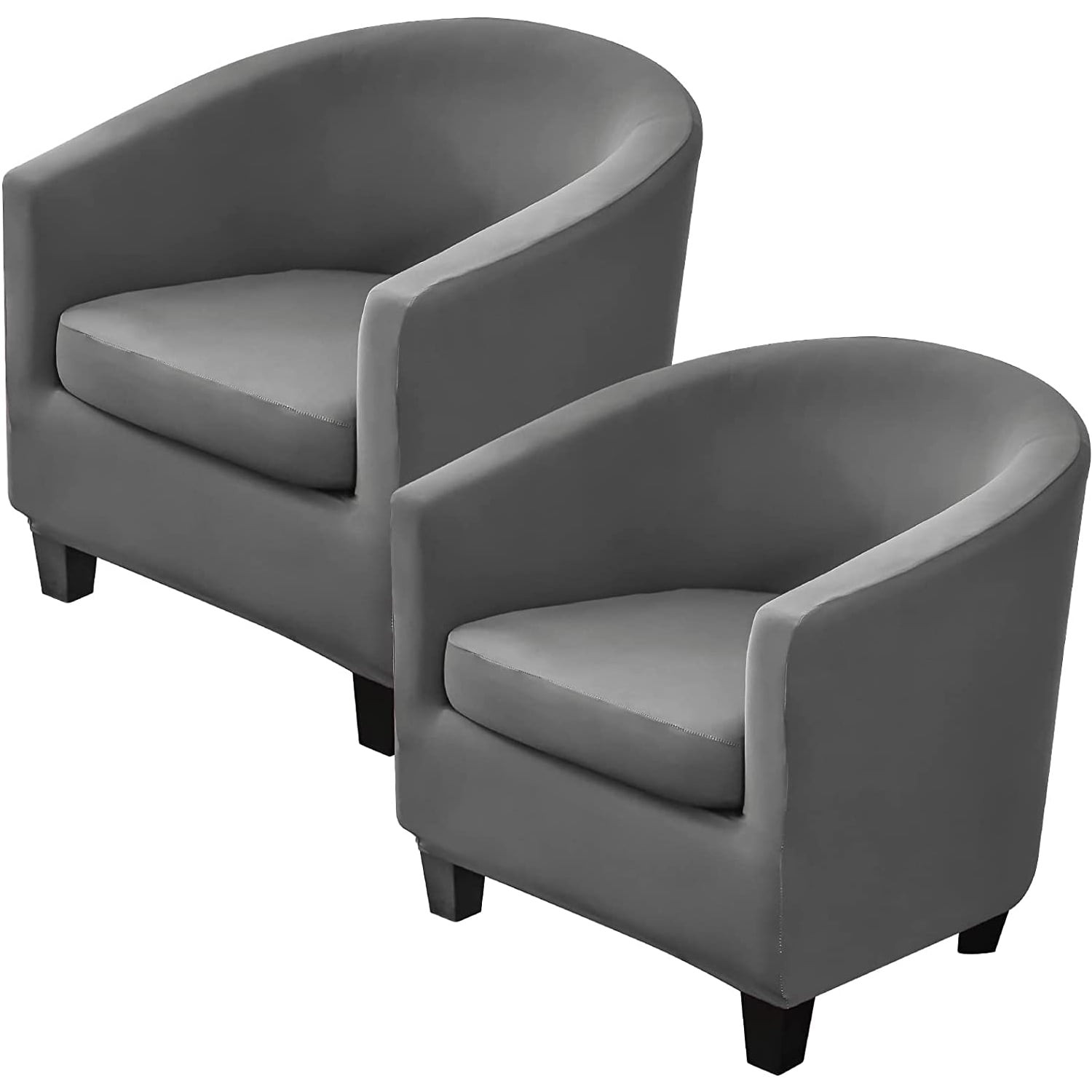 CJC Club Chair Slipcover 2Piece Stretch Tub Chair Cover Solid Color Armchair Covers Fabric