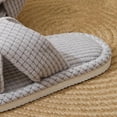 thumbnail image 4 of Wensltd Womens Memory Foam Cotton Slippers Cross Band Cozy Home Slippers Open Toe House Shoes Indoor Outdoor, 4 of 8