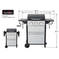 thumbnail image 6 of 3-Burner Propane Gas Grill With Wheels for 25,650 BTU Outdoor Barbecue BBQ Grill, Stainless Steel Control Panel, Easy Ignition, Temperature Gauge, 2-Enameled Cooking Grids, 6 of 8