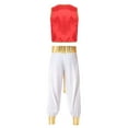 thumbnail image 4 of iiniim Men's Adult Arabian Prince Costume Halloween Persian Ara Genius Cosplay Vest Harem Pants Outfit Burgundy&White XXL, 4 of 7