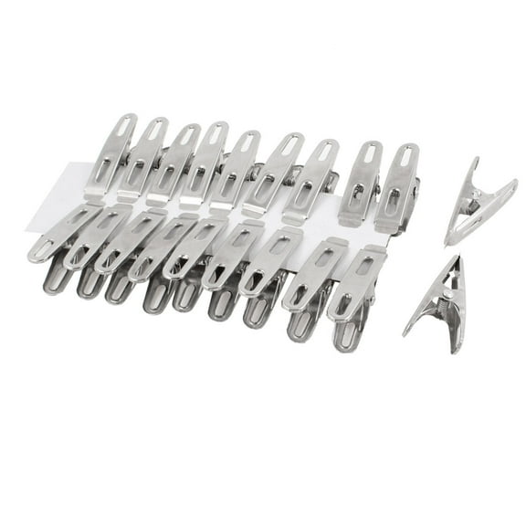 Unique Bargains Binder Clips, Silver Tone, 20 Count, 20 Pack