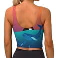 thumbnail image 3 of Lsque Lighthouse and Whale Printed Women'S Sports Bra, Compression, Moisture Wicking, High-Impact Sports Bra For Women,Supportive sports bra-Small, 3 of 9