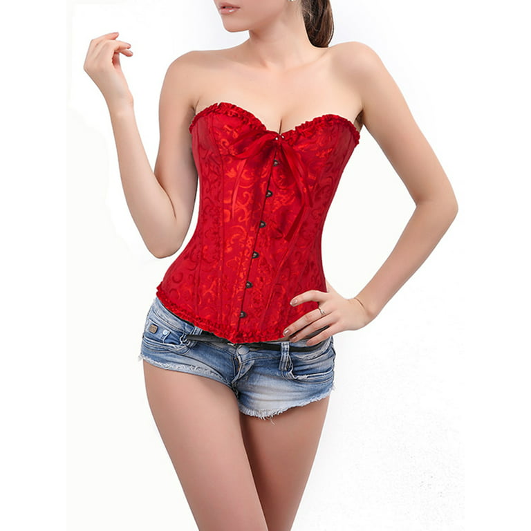 Sexy Corset Top Zipper Front Corselete Waist Training Corsets and Bustiers  Body Shapewear Corsage Costumes