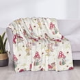 thumbnail image 3 of Naloa Floral Mushroom Flannel Blankets - Thick and Warm Blanket for Winter, Soft Fuzzy Plush King Blanket for All Seasons80"x60", 3 of 6