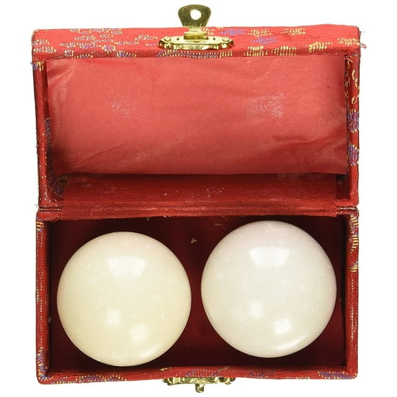 White Stone Chinese Healthy Exercise Massage Balls