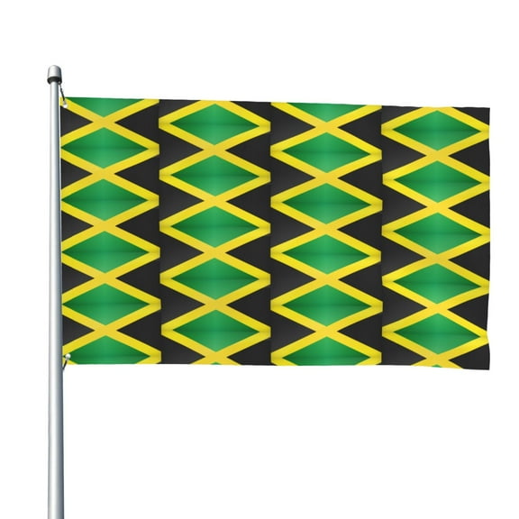 Jamaica Flag 4x6 Feet Flag Polyester Double Stitched With Grommets For Outdoor Indoor Decor