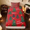 thumbnail image 4 of Manfei Christmas Tree Twin Sheets Green Bedding, Yellow Red 3 Pieces (1 Flat Sheet, 1 Fitted Sheet and 1 Pillowcase), 4 of 6