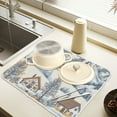 thumbnail image 2 of Yayeee Dish Drying Mat for Kitchen Counter 16" x 18" Microfiber Super Absorbent Coffee Decorative Pad, Blue Snowy Mountain, 2 of 9