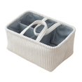 thumbnail image 1 of Cesta de almacenamiento tejida multifunción, resistente, ligera, portátil, organizador de almacenamiento Blanco, 1 of 9