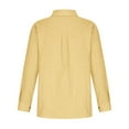 thumbnail image 4 of Womens Cotton Button Down Shirt Casual Long Sleeve Loose Fit Collared Linen Work Blouse Tops with Pocket, 4 of 8