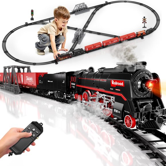 Set de tren modelo Pupu Pig con mando a distancia, humo y luz