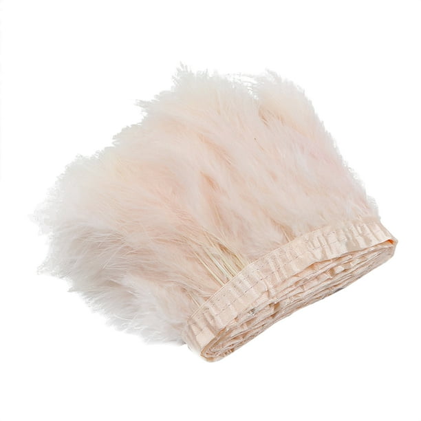 Cinta de adorno de flecos con borlas Sunnimix 2m Turkey Feather Fringe Rosa empolvado