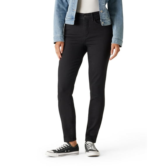 Levi Strauss Signature Women's Mid Rise Skinny Jeans, Tummy-Smoothing Pannel, Inseams: 27", 29", 31", Sizes 2-20