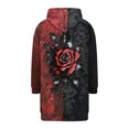 thumbnail image 6 of Tops for Women Hooded Pocket Zipper Long Sleeved Casual Loose Solid Color Fleece Sweatshirt Long Jacket,Women's Long Sleeve Tops Red XL, 6 of 6