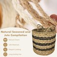 thumbnail image 5 of Canddidliike Seagrass Basket Set of 3 Stackable Storage Bins with Handles Woven Round Basket-S, Clothes Hamper for Bedroom, Bathroom, Dorm, Laundry Room, 5 of 7