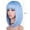 #Blue, variant on Dengmore Cut Bob Wigs With Bangs 14 Inch Shoulder Length Straight Synthetic Hair Wigs Pink Blue Purple Color Adjustable Rose Net for Black Women Daily & Party