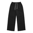 thumbnail image 6 of VBVC Men's Baggy Drawstring Sweatpants with Pockets, Stretchy Wide Leg Pants For Men, Black , S-3XL, 6 of 7