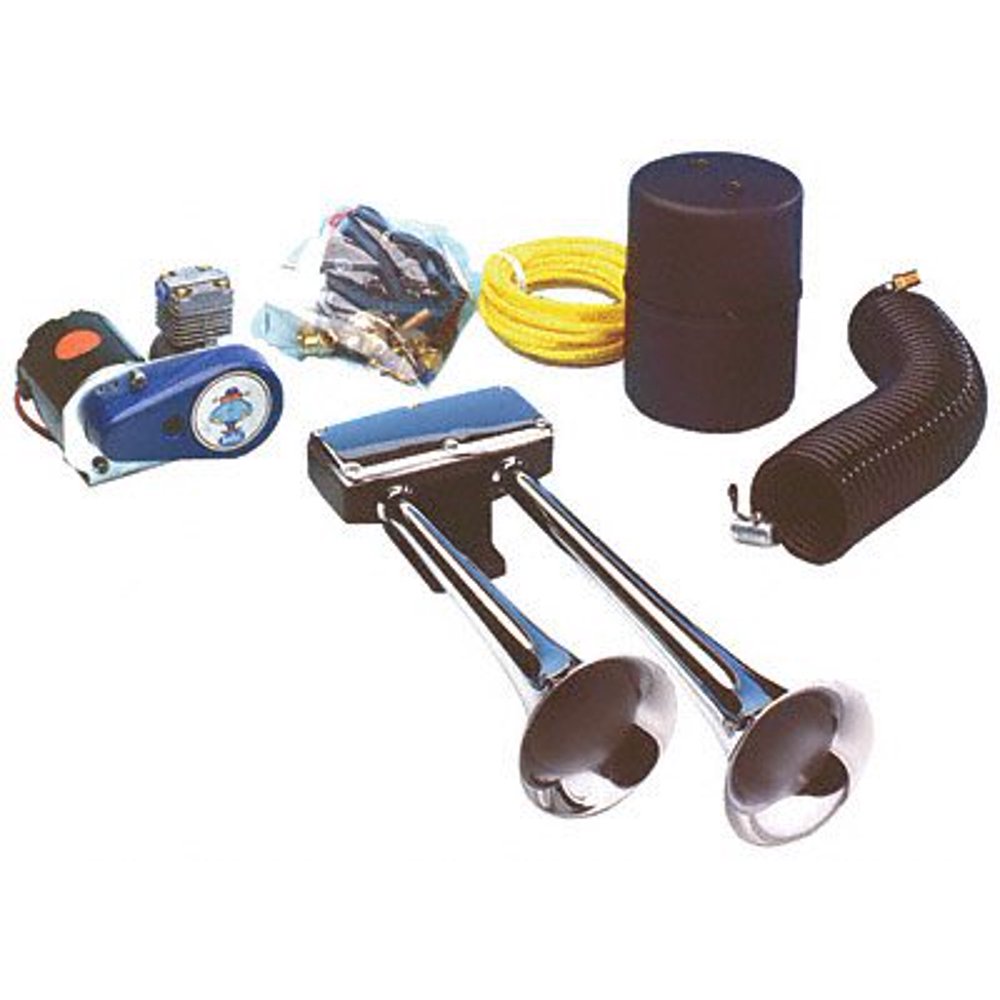 Hadley Horns H00962EA Blly Dual Hrn Chrome/Black