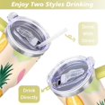 thumbnail image 5 of 40 oz Tumbler Pineapple with Handle Stainless Steel Travel Cup SpillProof Cup Car Cup Holder Friendly for Gym Travel Office, 5 of 7