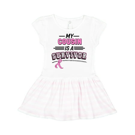 

Inktastic My Cousin is a Survivor Breast Cancer Awareness Gift Toddler Girl Dress