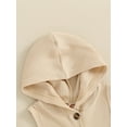 thumbnail image 6 of CIYCuIT Baby Boys Summer Hooded Jumpsuit Solid Color Sleeveless Hood Ribeed One Piece Romper Infant Toddler Casual Playsuit 3M 6M 12M 18M, 6 of 9