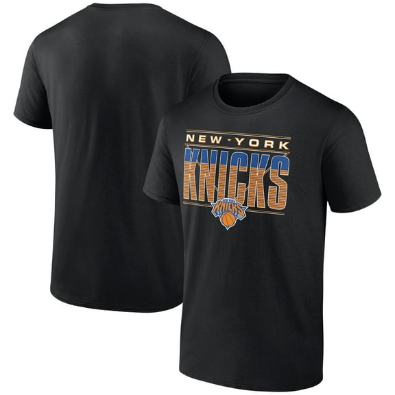 Men's Black New York Knicks Striped T-Shirt
