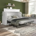 thumbnail image 4 of Pemberly Row 75" Engineered Wood Queen Cabinet Bed with Mattress in White, 4 of 10