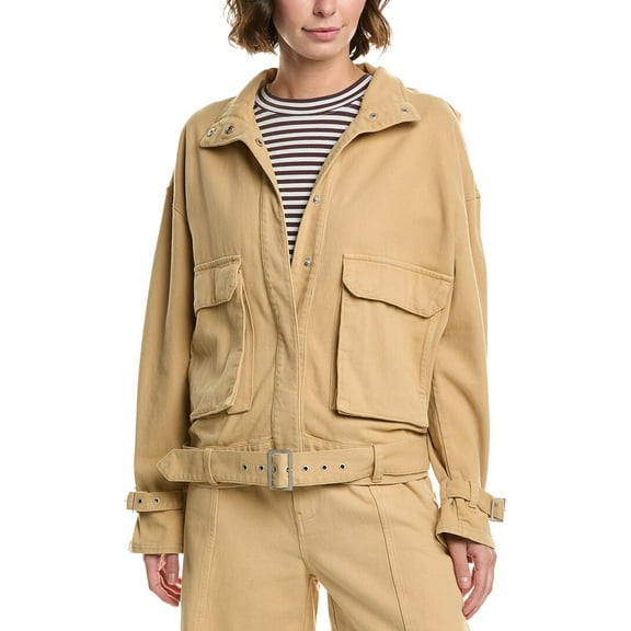 HUDSON Jeans womens Relaxed Utility Jacket, XL, Brown