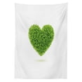 thumbnail image 3 of Ambesonne Green Tablecloth Rectangular Table Cover, Heart with Romantic Leaves, 60"x84", Fern Green and White, 3 of 4