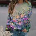 thumbnail image 1 of Nouveaux Hauts pour Femmes 2023 Mode Dames Chandail en Molleton à Manches Longues Col Rond Imprimé Blouse Pull-Over Coupe Décontractée Chandail en Molleton Oversize pour Femmes, 1 of 5