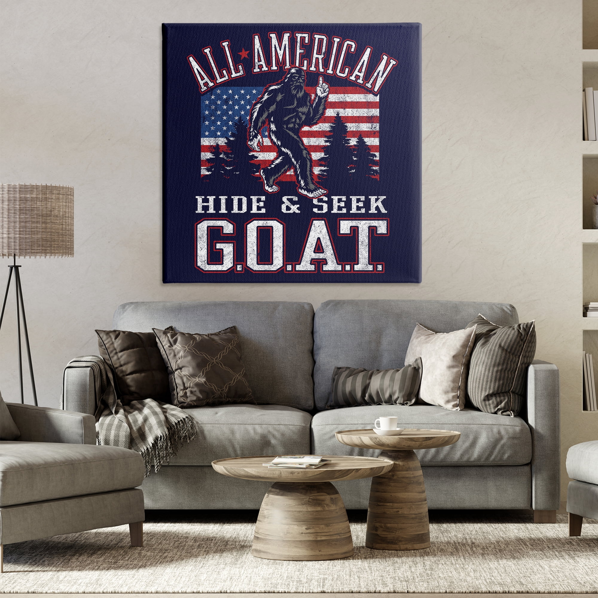 Stupell Industries Hide & Seek Monster Fairy Tales & Fantasy Painting Gallery Wrapped Canvas Art Print Wall Art, 36 x 36