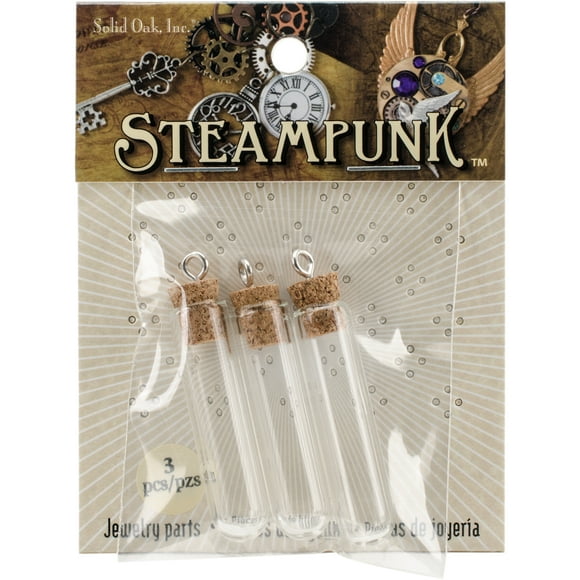 Steampunk Glass Accents 3/Pkg-Test Tubes