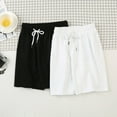 thumbnail image 3 of zeranth Men Shorts Solid Color Loose Elastic Waist Colorfast Students Shorts for Daily Wear, 3 of 7