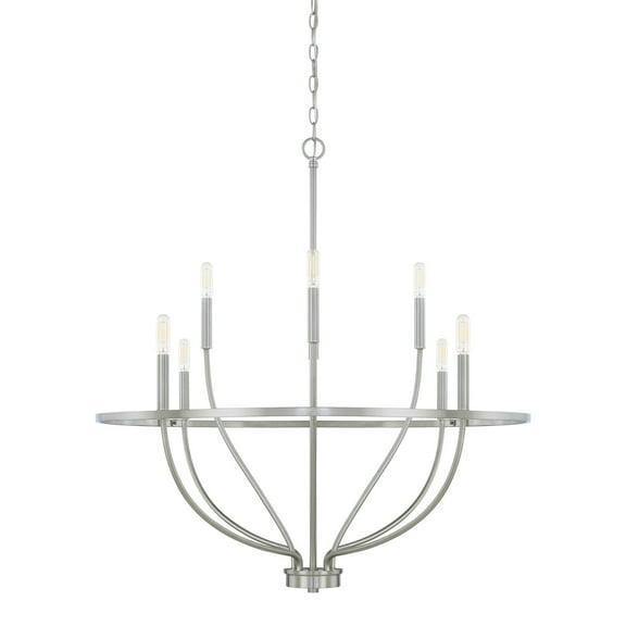Capital Lighting 428581 Greyson 8 Light 34" Wide Taper Candle Chandelier - Nickel