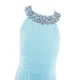thumbnail image 4 of iEFiEL Girls Rhinestone Accent Wedding Bridesmaid Pageant Birthday Party Dress Sky Blue 4, 4 of 6