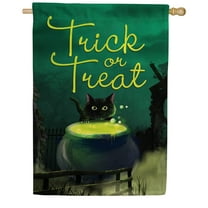America Forever Halloween Hocus Pocus House Flag Double Sided Vertical 28 x 40 inches Trick or Treat House Flag Black Cat Decorations Outdoor Yard, Porch, Fall Season