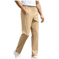 thumbnail image 4 of Akiihool Linen Pants for Men Summer Men's Performance Series Extreme Comfort Relaxed Pant for Casual Khaki,L, 4 of 7