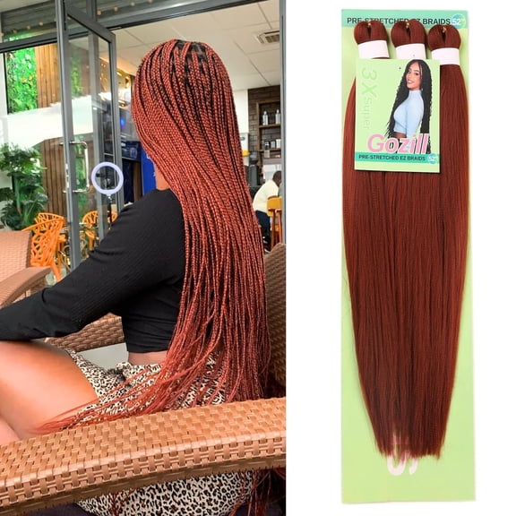 WEIF-Ginger Braiding Hair Pre Stretched 350# Knotless Braids Hair Extension for Braiding