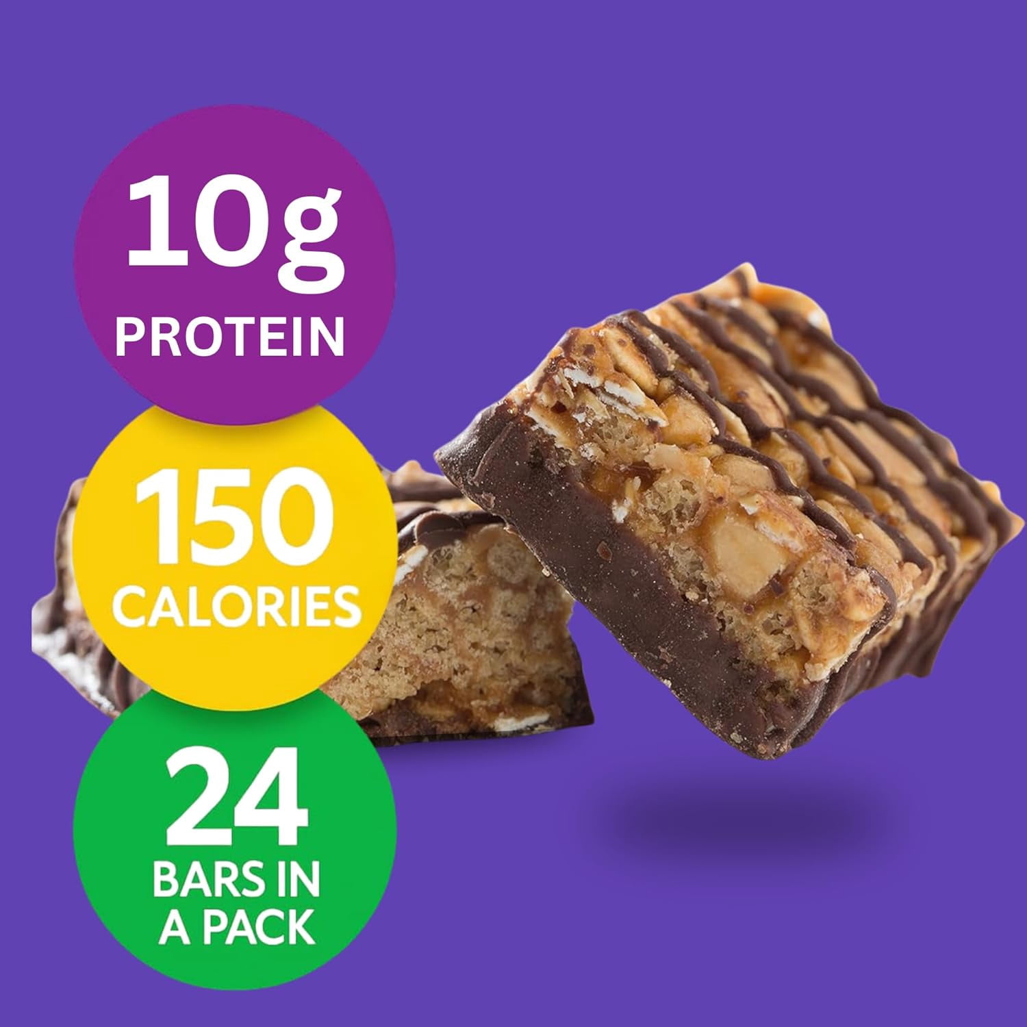 HMR Fudge Graham Protein Bar | Nutritious Snack to Support Weight Maintenance | Low Calorie Dessert | 10g of Protein | 24 Count