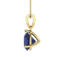 thumbnail image 3 of Clara Pucci 14K Yellow Solid Hypoallergenic Gold 2Ct Blue Sapphire Round Brilliant Cut Solitaire Designer Necklace Pendant For September, 3 of 6