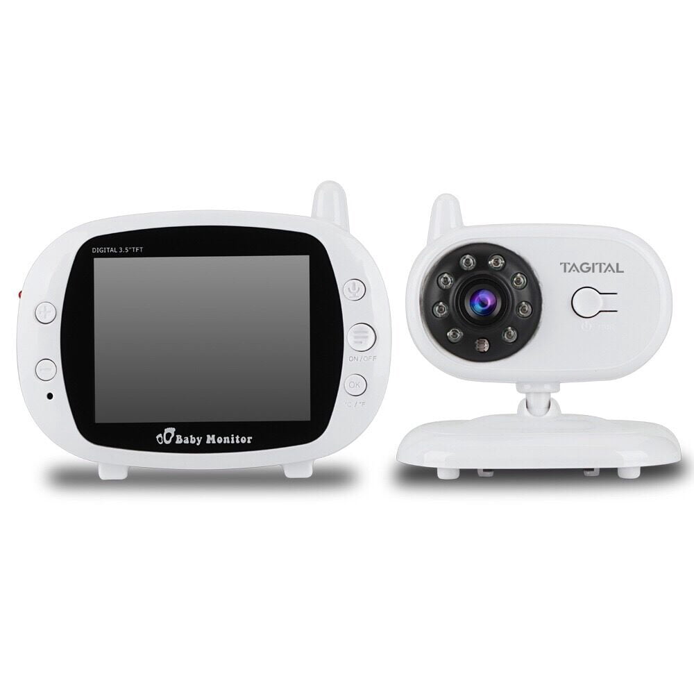 Tagital Baby Monitor with 3.5" LCD Display, Two-Way Audio, Night Vision, Temperature Sensor, Lullabies