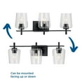 thumbnail image 3 of Calais Collection Three-Light Matte Black Clear Glass New Traditional Bath Vanity Light, 3 of 10