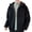 Black, variant on Men's Jacket, Coat, Hooded, Long Sleeve, Embroidery Letter Print, Solid Color, Coat, Zipper Placket, Thick Fleece, Warm, Winter Outwear