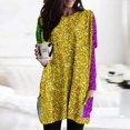 thumbnail image 2 of Timegard Womens Tops Crew Neck Long Sleeve Color Block Glitter Loose Long Tops with Pockets Club Wear, 2 of 6
