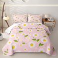 thumbnail image 2 of Erosebridal Groovy Daisy Twin Quilt Set for Girls, Spring Flower Leaf Foliage Twin Coverlet Set, 2pcs, 2 of 7