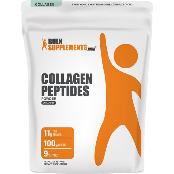 BulkSupplements Collagen Peptides Powder - Bovine Collagen Powder, Collagen Supplement - Unflavored, 30g per Serving, 100g (3.5 oz)