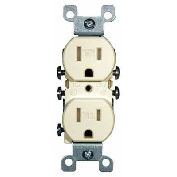 Leviton M21-T5320-IMP 15 Amp Ivory Duplex Receptacle 10 Count